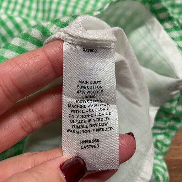 Tucker + Tate Green White Gingham Checked Ruffled Summer Top Size 4 Casual - Picture 6 of 6